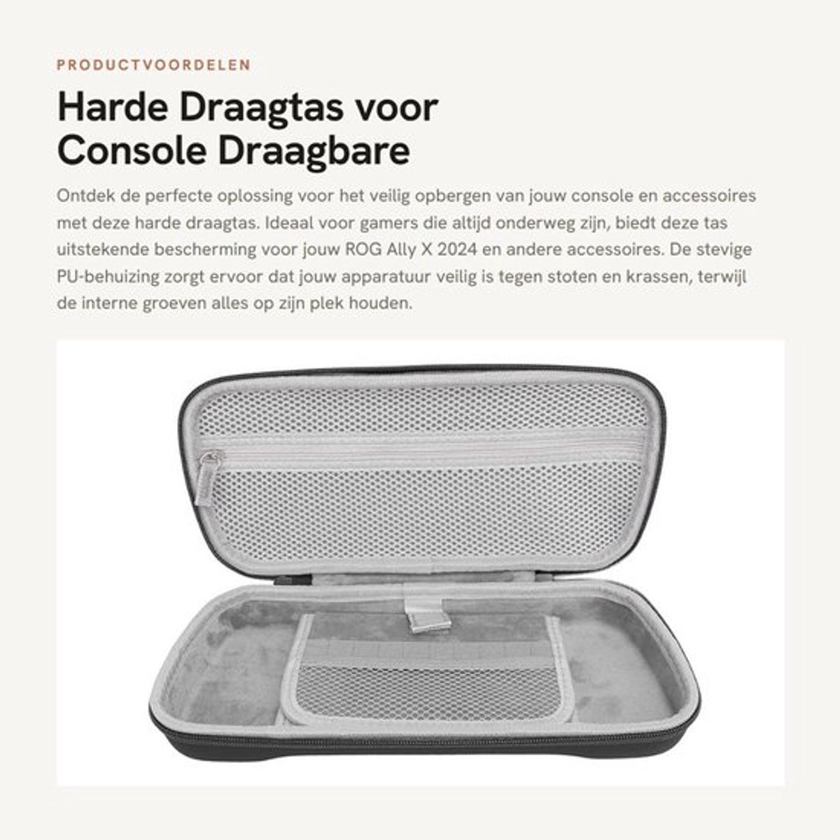 Draagtas Harde Behuizing - Draagbare Opbergtas - Console Accessoires - Meervoudige Opslag - Kaartopslagsleuf - Compatibel met ROG Ally X 2024