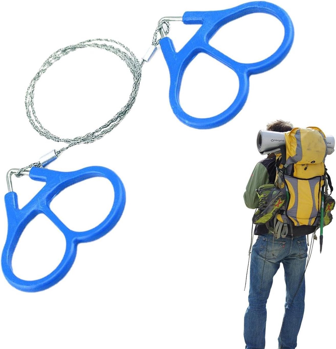 Survival Draadzaag - Kettingzaag Handzaag - Buiten Activiteiten - Roestvrij Staal - 65 cm - Zilver