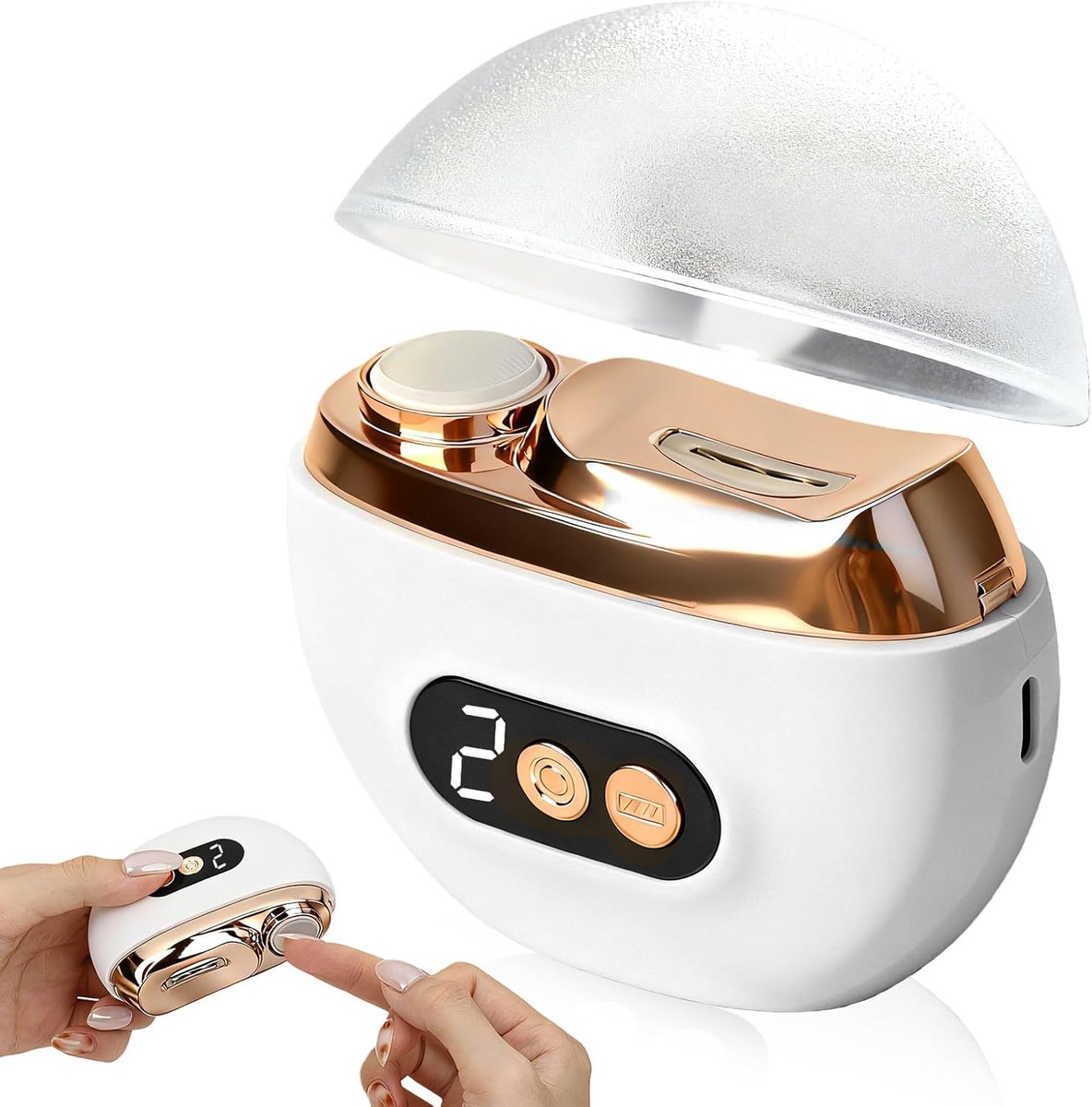 SnelShoppen - 3-in-1 Elektrische Nagelknipper en Polijster - Multifunctionele Nagelverzorging met Automatische Snijdende Functie - Voor Thuisgebruik,