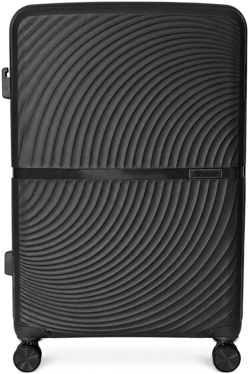 Solier TORIDE 23” – Middelgrote reiskoffer M – Zwart – Hardcase van PP – 8 zwenkwielen 360°