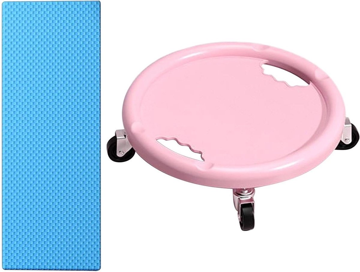 Buikspierwiel - Buiktrainer Core Roller - Core Training - 360 Graden Rotatie - 28 cm Wiel - Roze