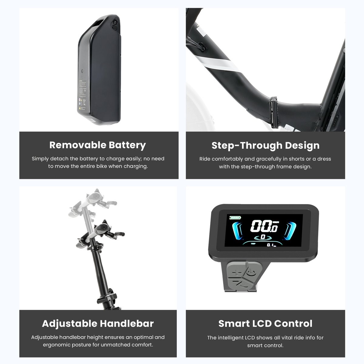 Touroll S3 Elektrische Fiets - Opvouwbare Fatbike - 468Wh Verwijderbare Accu thumbnail 3