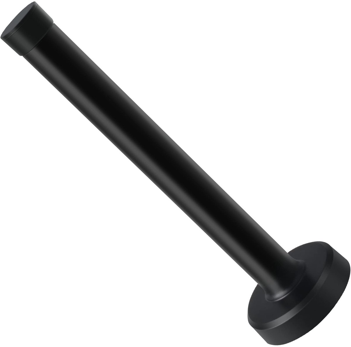 SnelShoppen - Lange Deurstopper 25,5 cm - Zwarte Wandmontage Deurstopper met Rubber Bumperpunt - Babybestendig Roestvrij Staal - Extra Lange Deurhoude