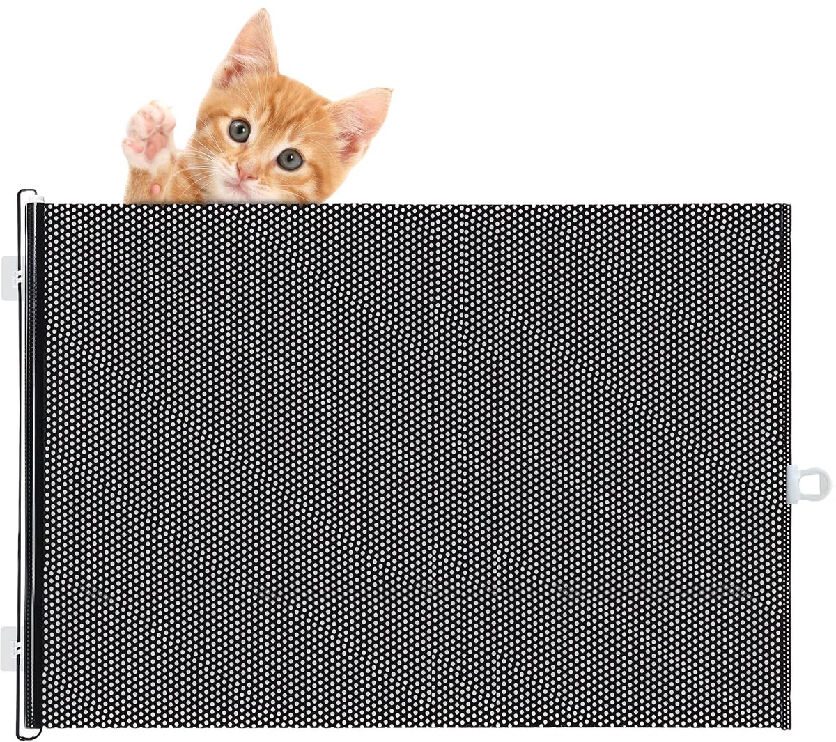 SnelShoppen - Uittrekbaar Traphekje voor Baby's en Huisdieren, 85 x 140cm, Zwart, Deurbeschermingshek zonder Boren, Veiligheid voor Kinderen en Huisdi