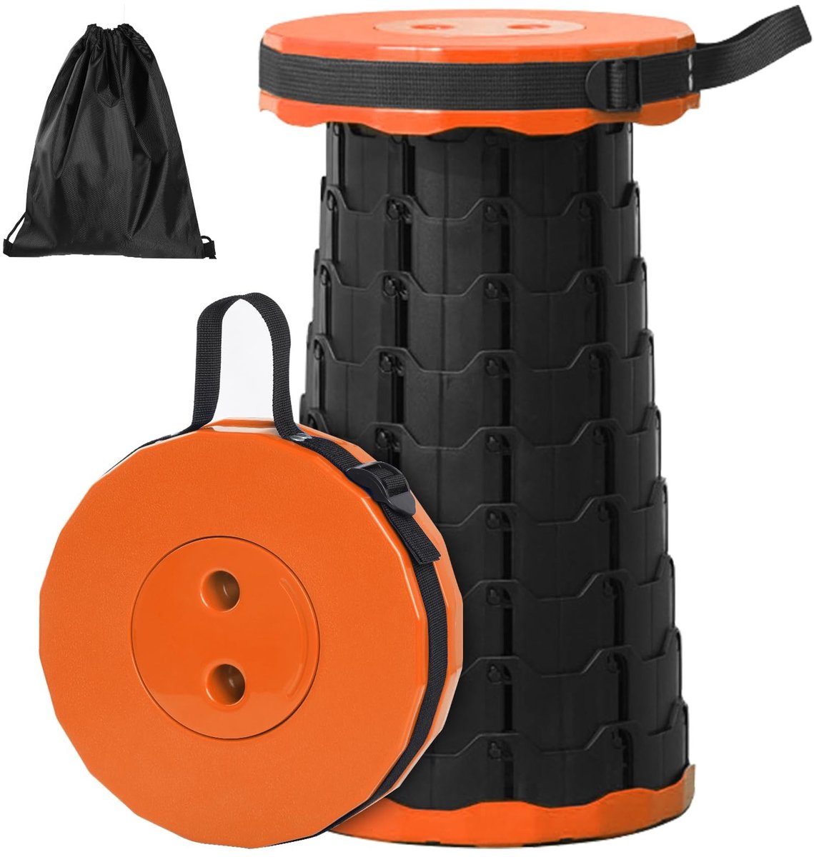 Dailygoods - Opvouwbare Telescopische Kruk - Verstelbare Hoogte en Draagvermogen tot 225 kg