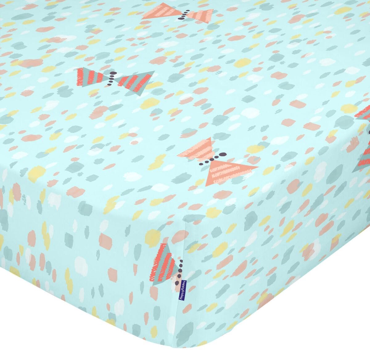SnelShoppen - Moshi Moshi Hoeslaken MeerKleurig 90 x 200 x 32 cm - Katoenen Hoeslaken voor Eenpersoonsbed - Ideaal voor Kinderen en Feesten
