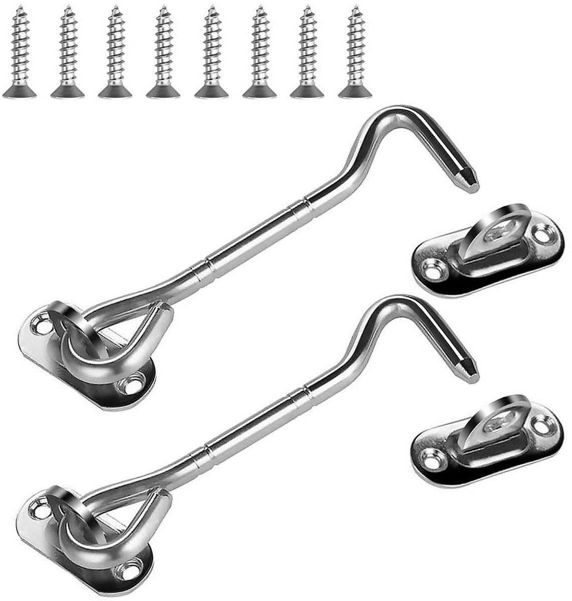 Dailygoods- Deurhaken 2 Stuks - Roestvrij Staal - Voor Binnen- en Buitendeuren - Inclusief