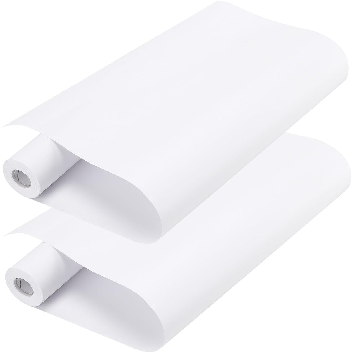 SnelShoppen - 2 Stuks 44 cm x 25 m Wit Tekenpapier Rol - Witte Papierrol voor Kunst, Schilderen, Tekenen en Creatieve Projecten