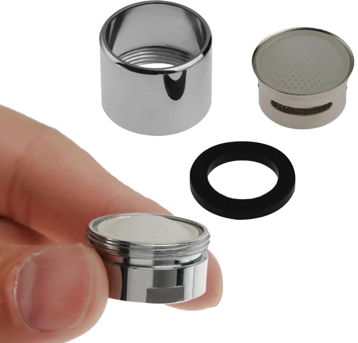 Dailygoods- Beluchter - Vervangende Kraanbeluchter - Waterbesparende Bubbler - Chroom Afwerking - Hoogwaardig Messing - Eenvoudig te Bevestigen - Kraanaccessoire