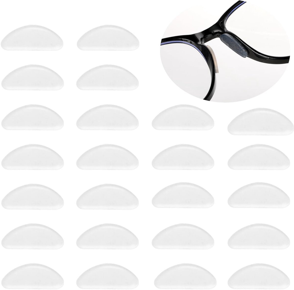 Dailygoods - 12 Paar Silicone Neuspads voor Brillen