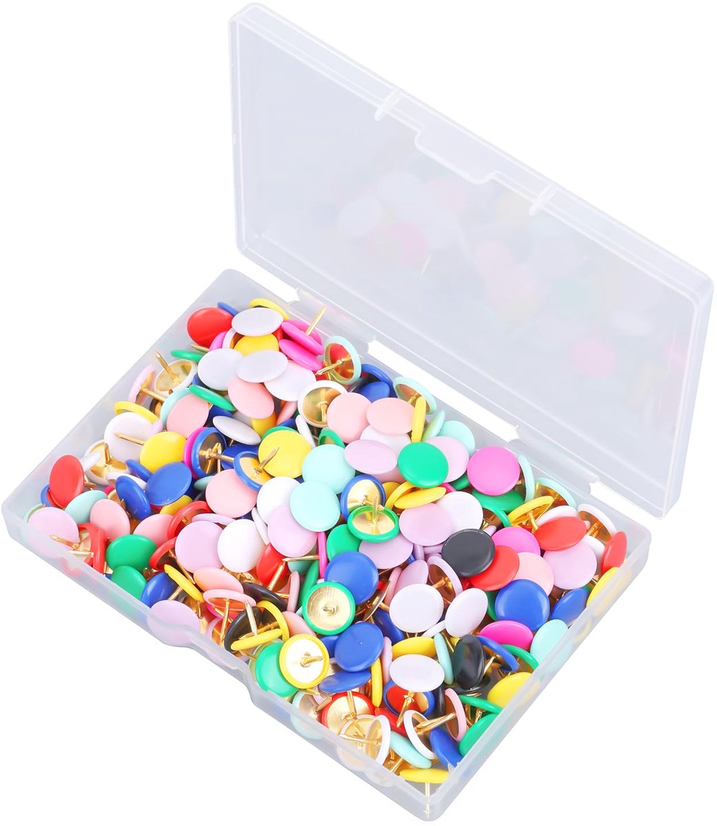 Dailygoods - 300 Kleurrijke Punaises - Plastic Punaises met Ronde Kop voor Fotowanden