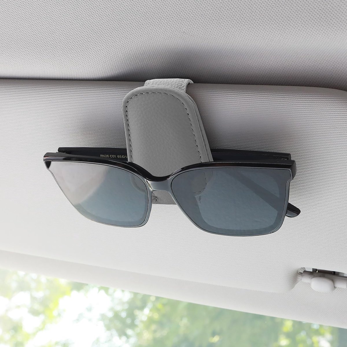 Dailygoods - Zonnebrilhouder voor auto - Magnetische leren brillenhouder voor zonneklep
