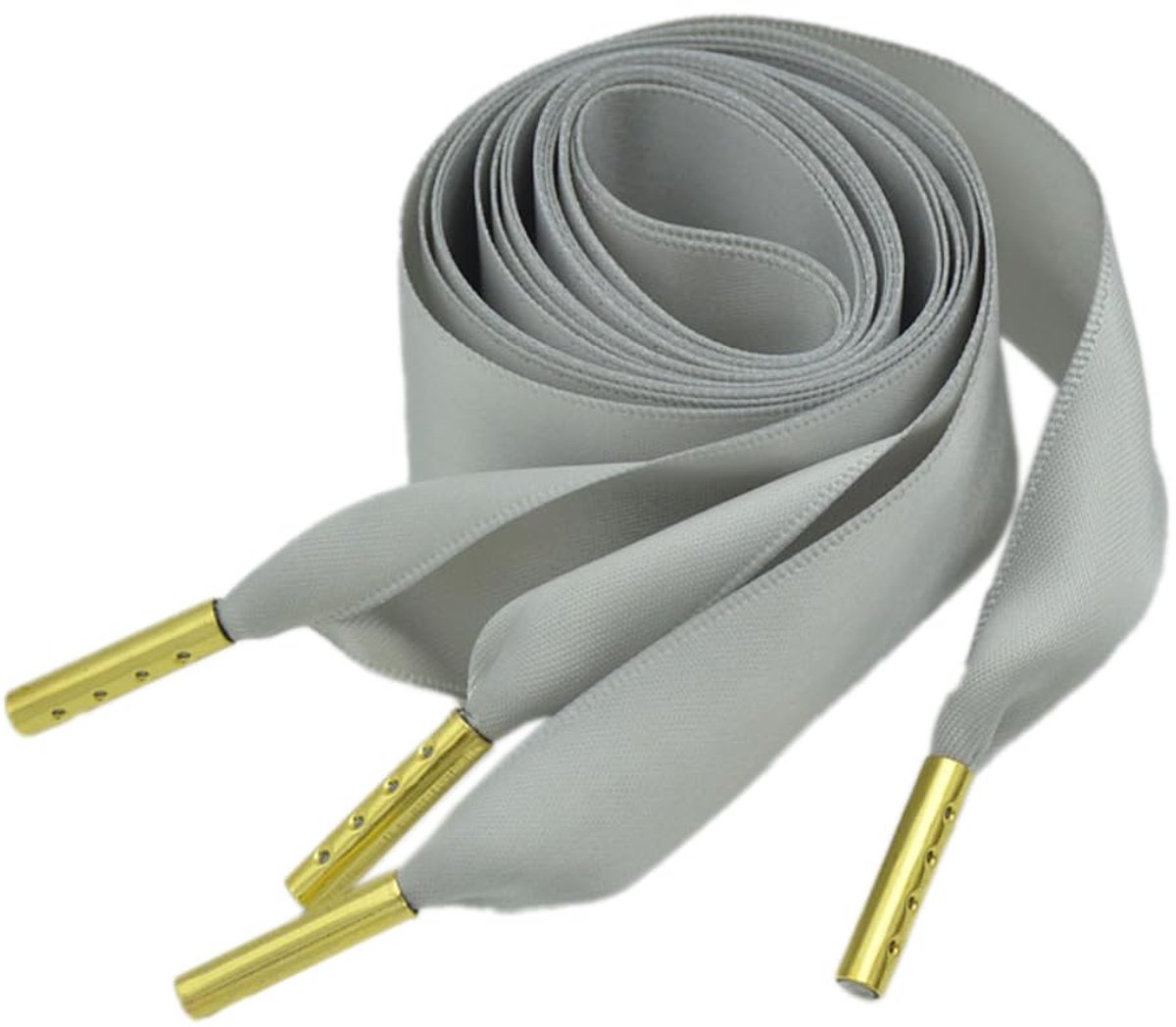 Dailygoods - Satijnen Veters - 2 Paar, 3.2 cm Breed, Wit