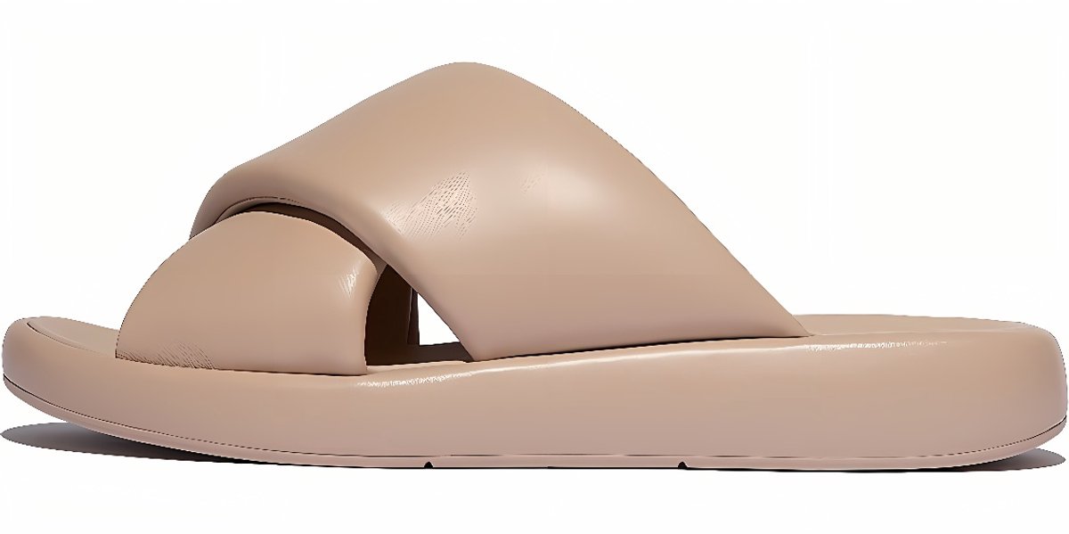 FitFlop Damessandalen Iqushion D-Luxe gewatteerde leren slippers JB5