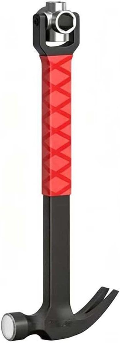 Klauwhamer - Multifunctioneel gereedschap - AC Installatie - Verstelbare kop - 5 standen - Rood
