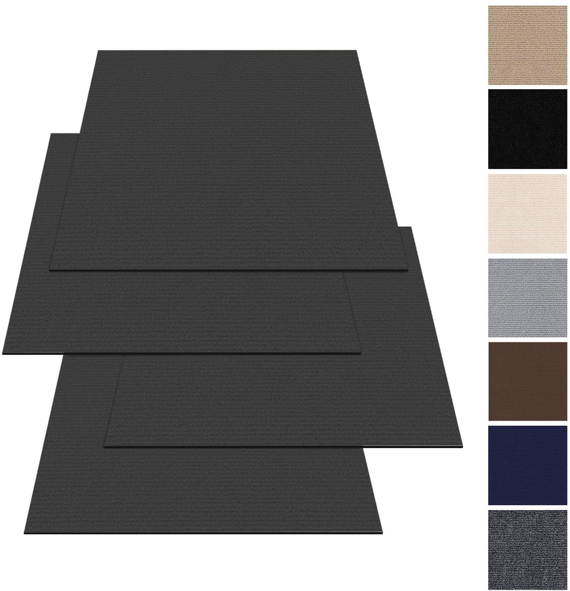 SnelShoppen - Zelfklevende Tapijttegels 50x50 cm - Set van 10 stuks - Duurzame Tapijtvloer voor Kantoor, Appartement, Bedrijf - Donkergrijs - 2,5 m² T