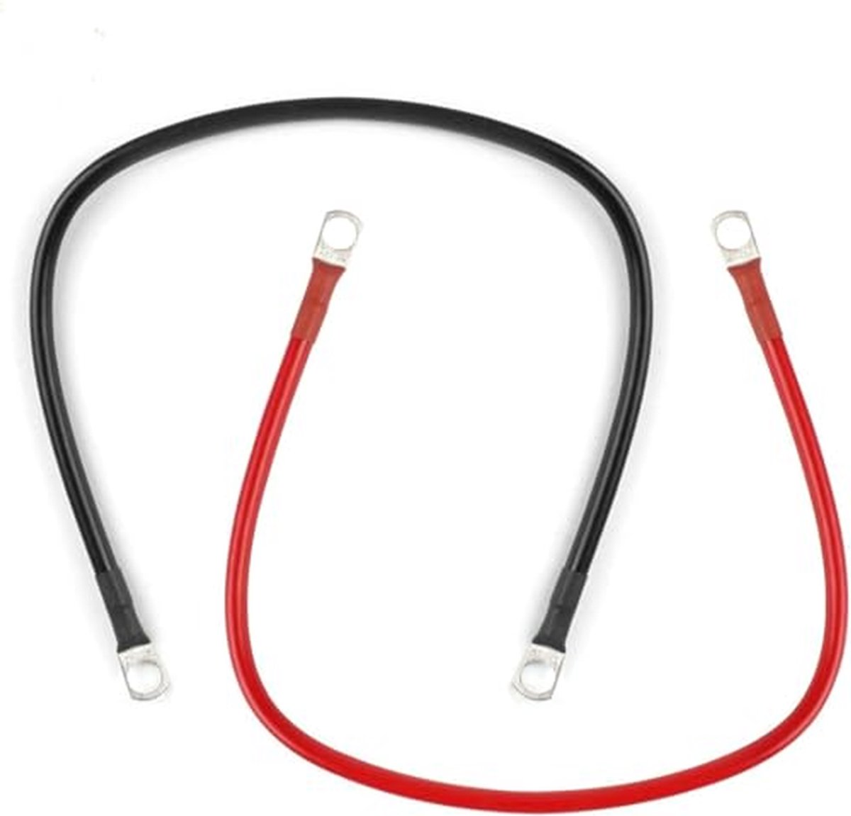 Accukabels Set - Stroomkabel Koper - Voertuig Energie - Corrosiebestendig Rood Koper - 50 cm 16mm² - Rood Zwart