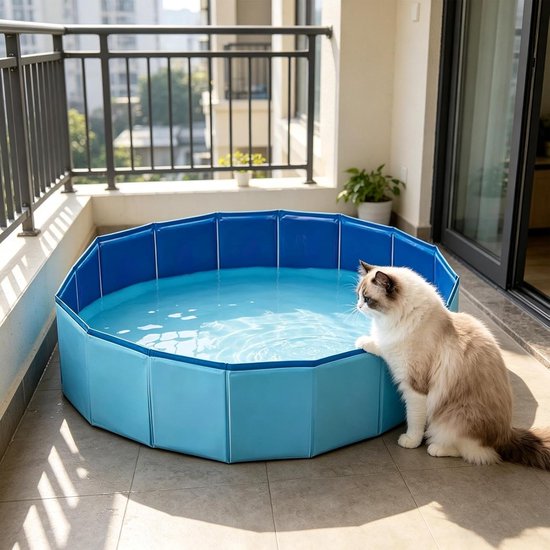 Klein kinderbadje, 120 x 30 cm, antislip, opvouwbaar, draagbaar wastafel, antislip hondenbadkuip, voor terras, binnenplaats, badkamer, buiten, huis, kinderen, puppy's, katten van Klein — afbeelding 2