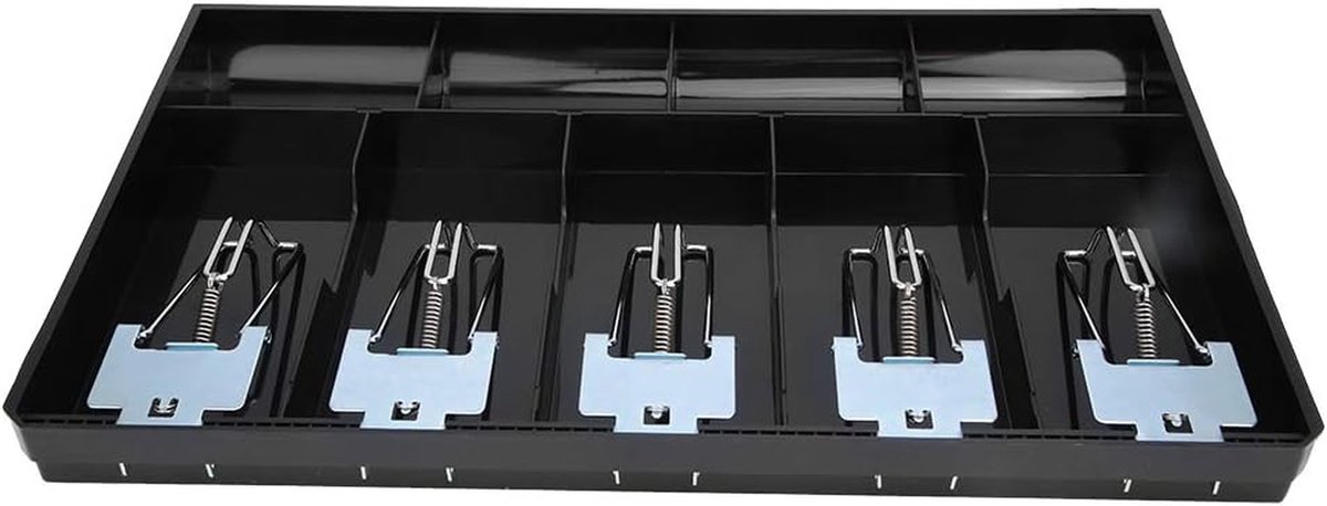 Kassalade Organizer - Geldlade Geldkist - Geld Verwerken - Vijf Verwijderbare Compartimenten - 404 x 245 cm - Zwart