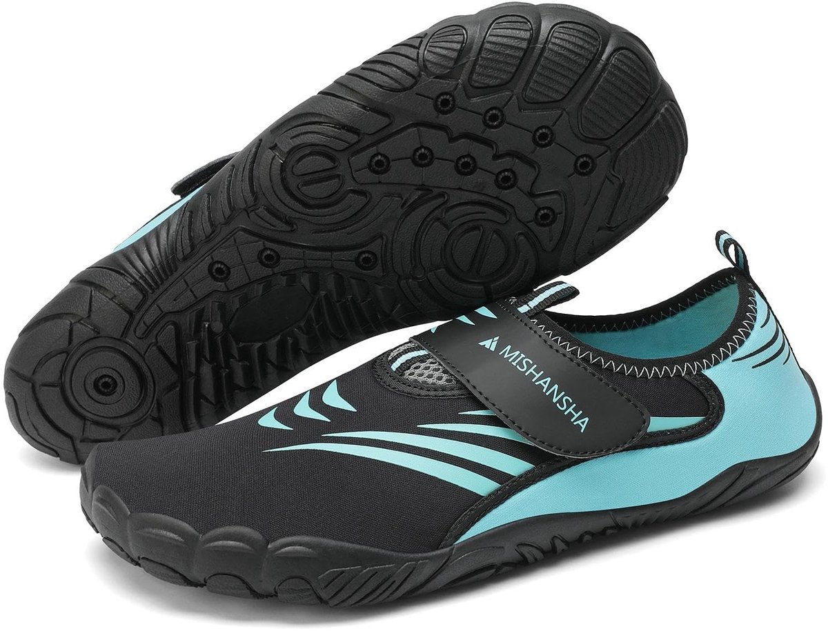 SnelShoppen - Antislip Badschoenen voor Dames en Heren, Sneldrogend, Lichte Waterschoenen, Maat 36-46, Lichtblauw, Perfect voor Strand, Camping en Zwe