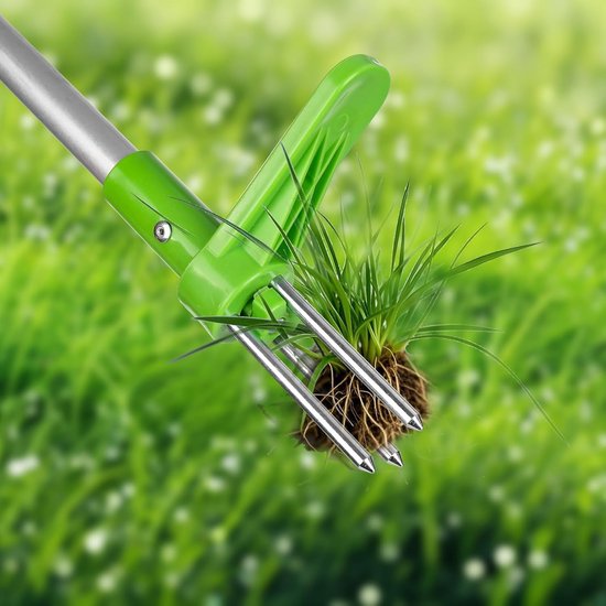 Onkruidsteker met steel - Onkruidverwijderaar Wieden tool - Onkruid verwijderen - Rugvriendelijk ontwerp - 1 meter - Groen — afbeelding 2