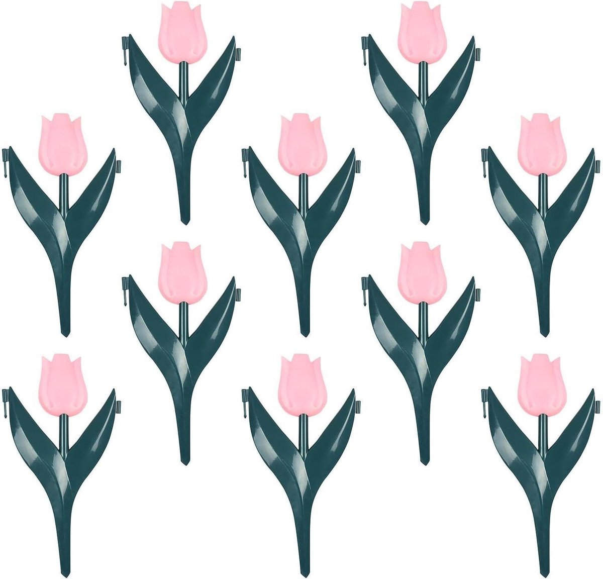 Tuinrand 10 Stuks - Bloembed Afscheiding - Tuin Vormgeven - Kunstbloem Design - 30x25 Cm - Roze