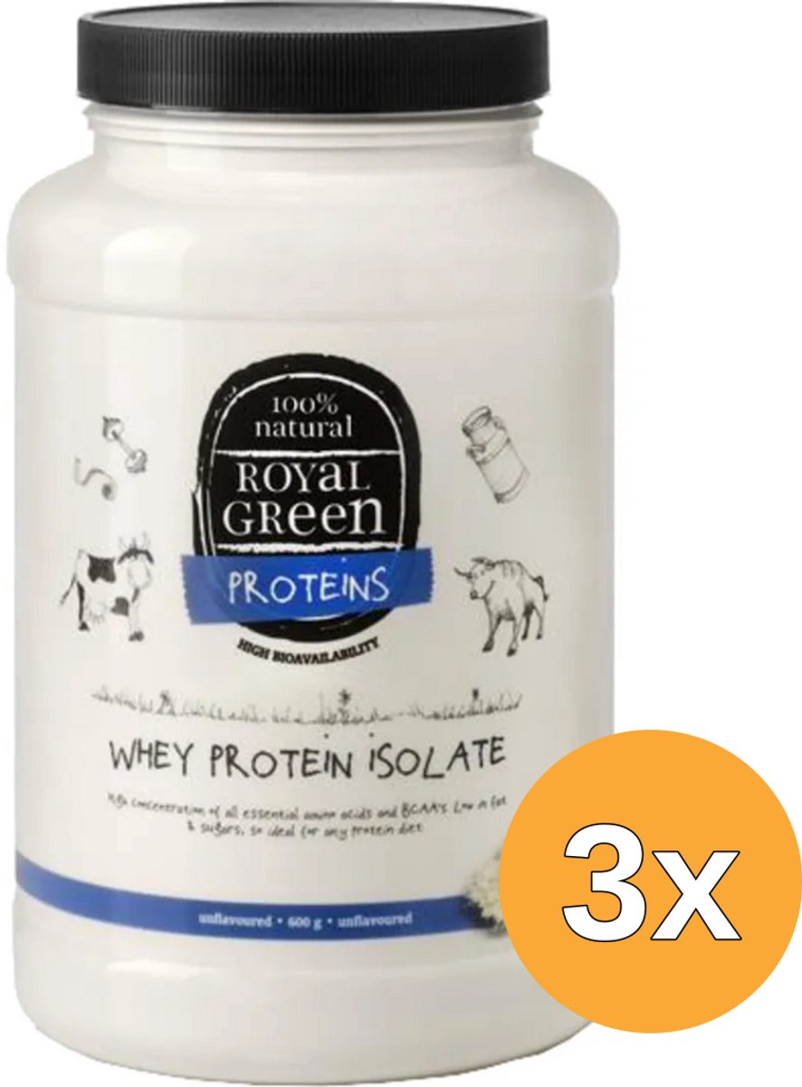 3x Royal Green Whey proteine isolate (600 gr)