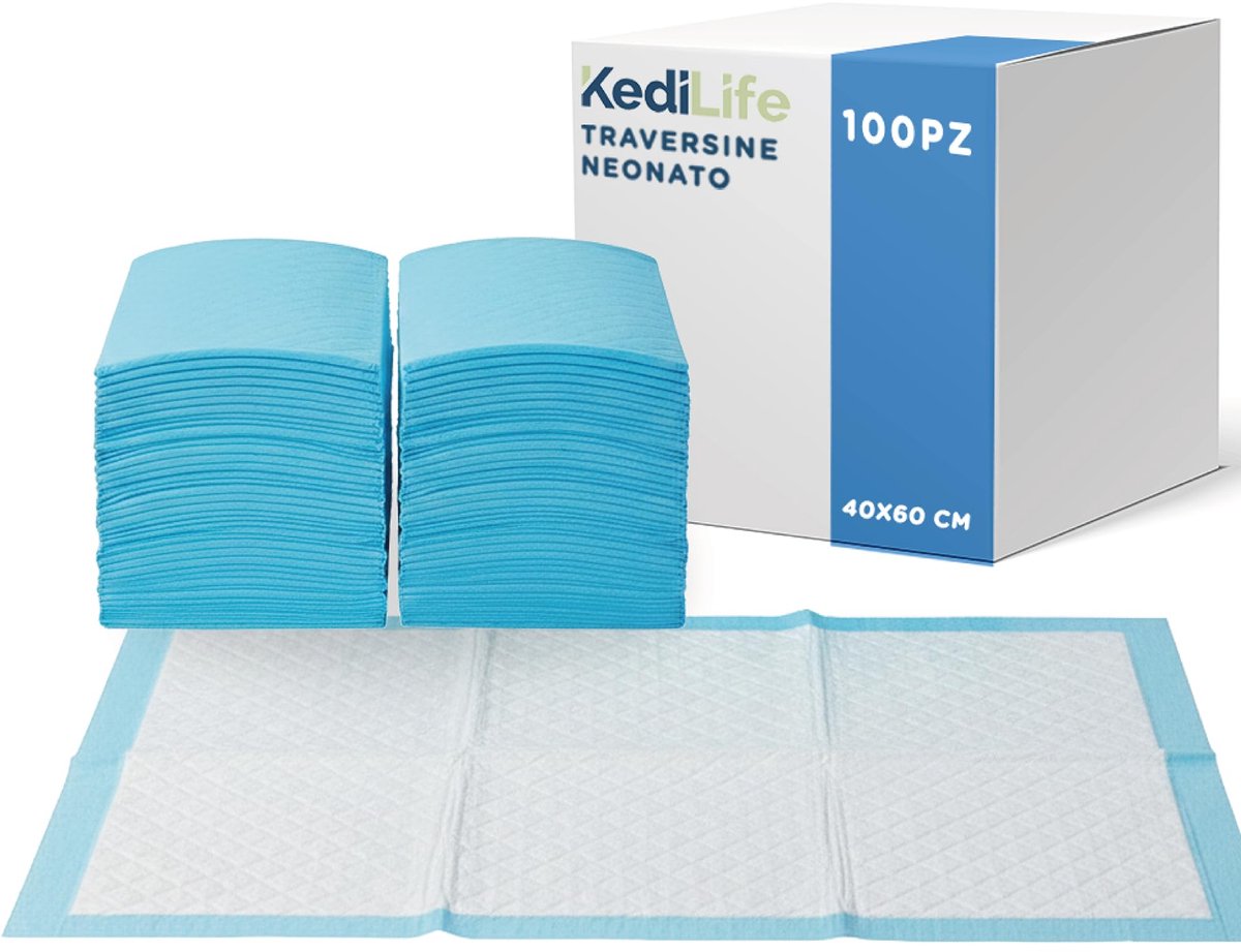 SnelShoppen - Baby Onderlegger Wegwerp - Absorberend, Waterdicht, Zacht - 60x40 cm - 100 Stuks (2x50) - Ideaal voor Kinderen, Camping, Thuisgebruik
