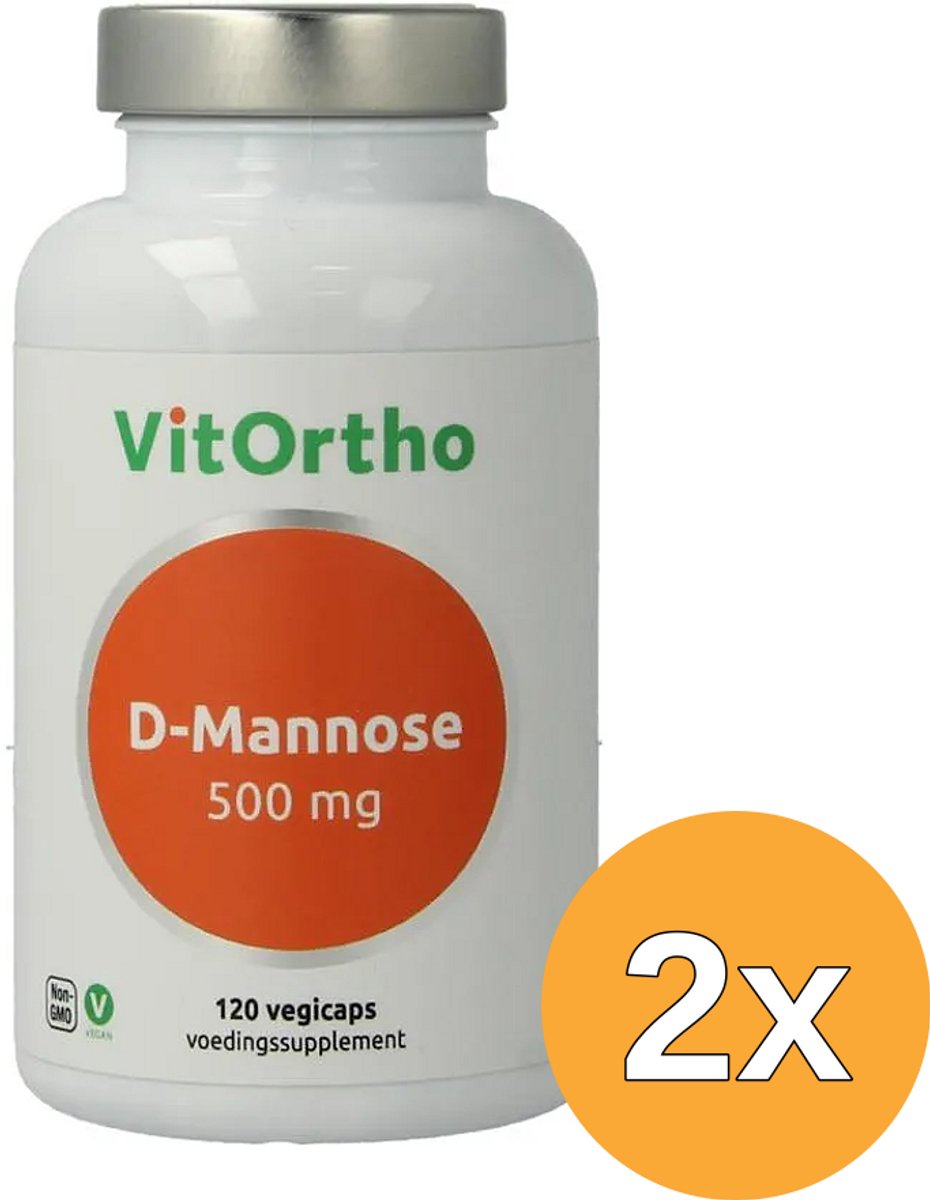 2x VitOrtho D Mannose 500mg (120 capsules)