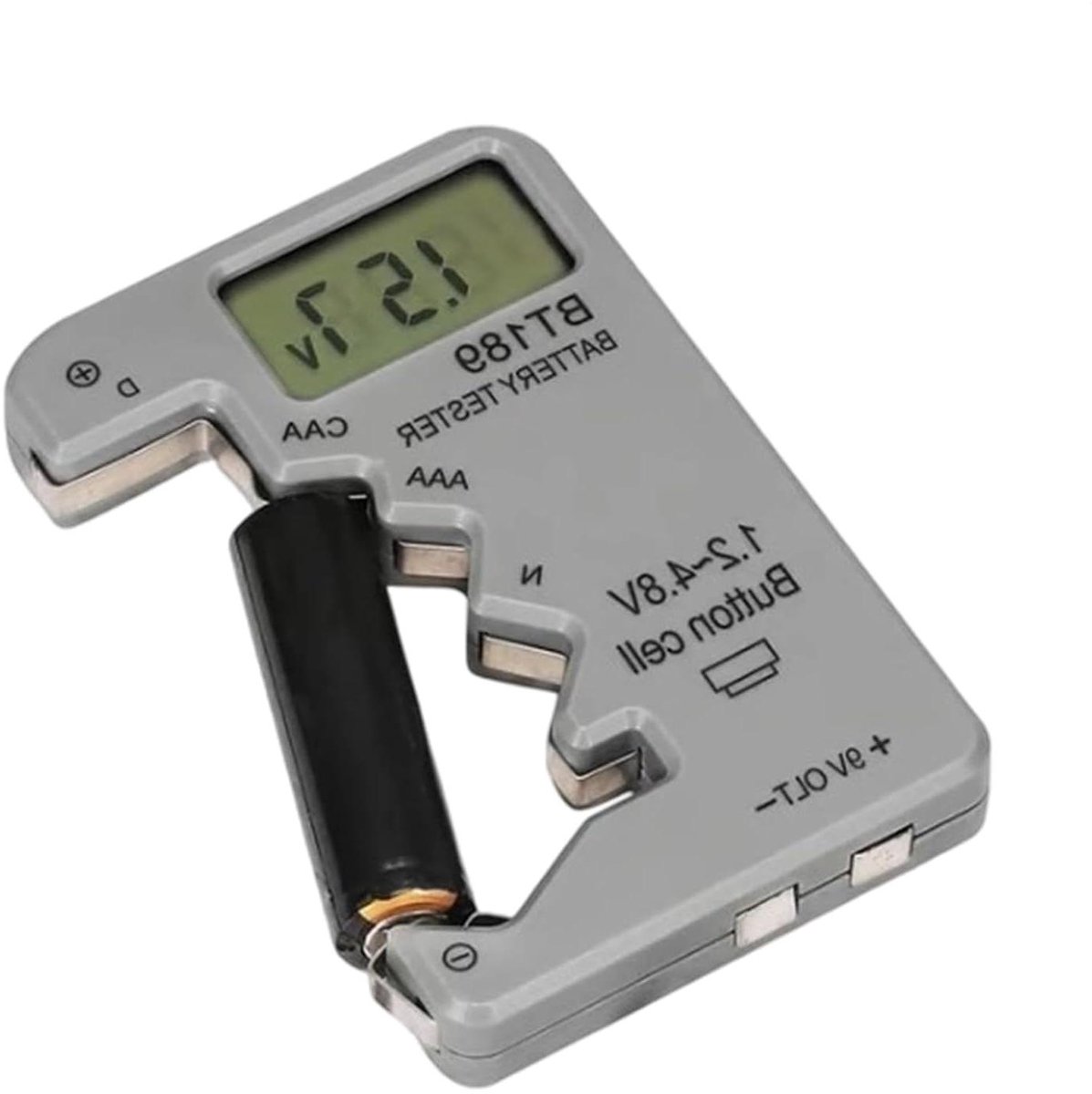 Batterijtester - Spanningsmeter Batterij - Batterijen Testen - Digitaal Display - 9.2 x 6.3 cm - Zwart