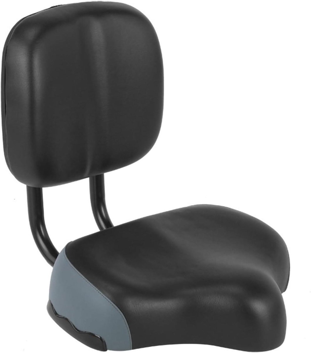 Fietsstoel met Rugleuning - Comfort Zadel - Comfortabel Fietsen - Versterkte Basis - 35 x 32 x 16 cm - Grijs