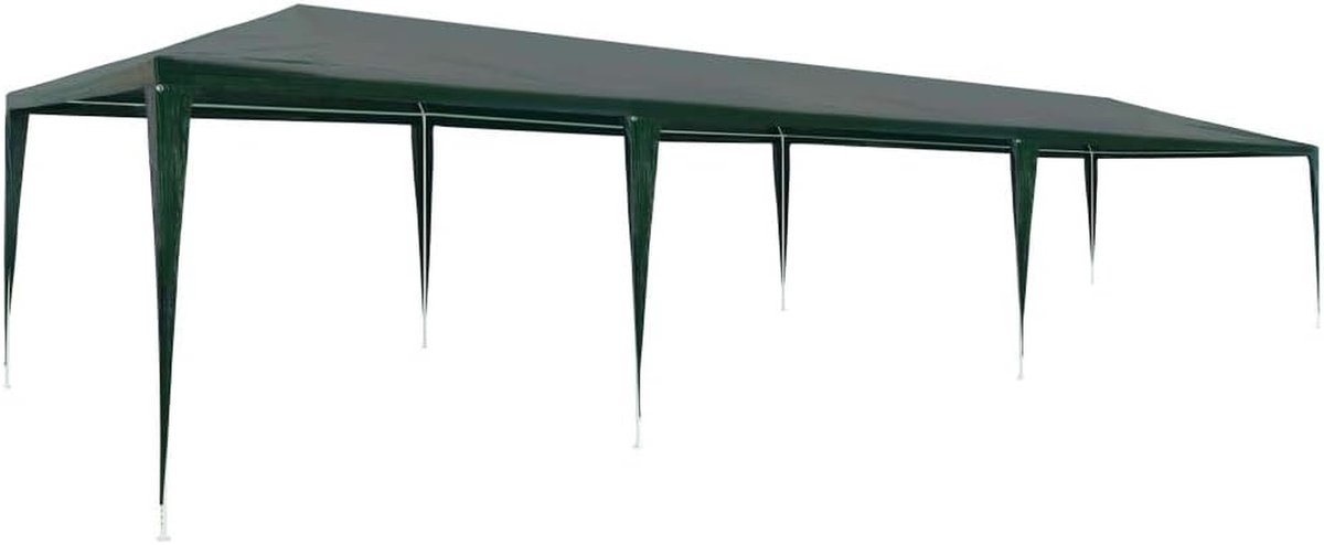Partytent PE - Feesttent Tuin - Buitenfeesten Organiseren - Roestvrijstalen Frame - 3x9 meter - Groen