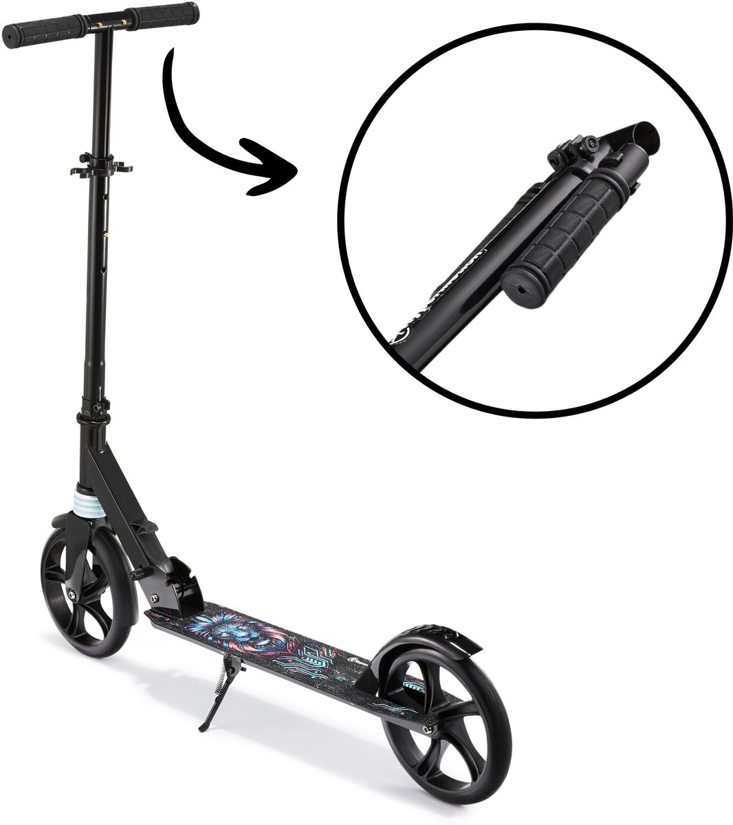 SnelShoppen - Hypermotion Step voor Kinderen en Volwassenen - Opvouwbaar tot 100 kg - Verstelbaar Stuur 85-95 cm - Kogellagers van Koolstofstaal - Wie