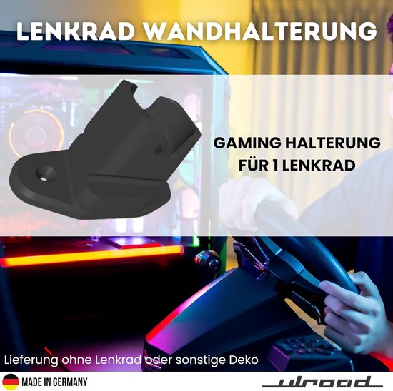 Wandhouder Stuurwielhouder - Stuurhouder QR2 - Gaming Setup Organiseren - Perfecte Pasvorm - 11 x 64 x 39 cm - Zwart — afbeelding 5