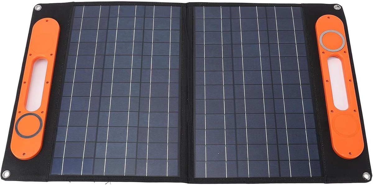 Draagbaar Zonnepaneel - Opvouwbaar Paneel - Apparaten Opladen - Weerbestendig Ontwerp - 100W 18V - Zwart
