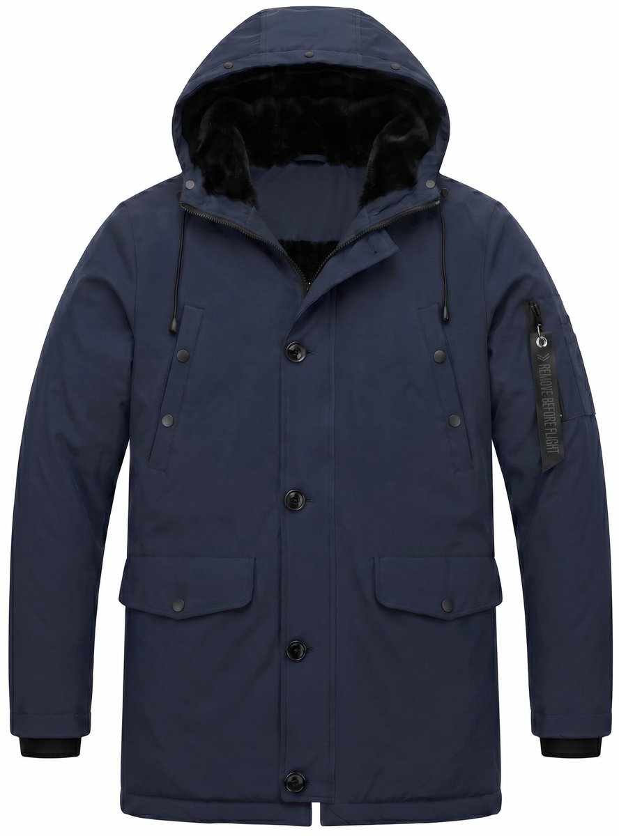 Parka Heren Winterjas - Winterjas Heren - LF7103 - Blauw - Maat S