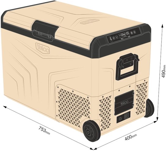 YOLCO TCX50 Sand - Compressor Koelbox - 50 Liter - Dual Zone Koelen en Vriezen - 12V 24V 230V en Zonnepaneel van Yolco — afbeelding 5