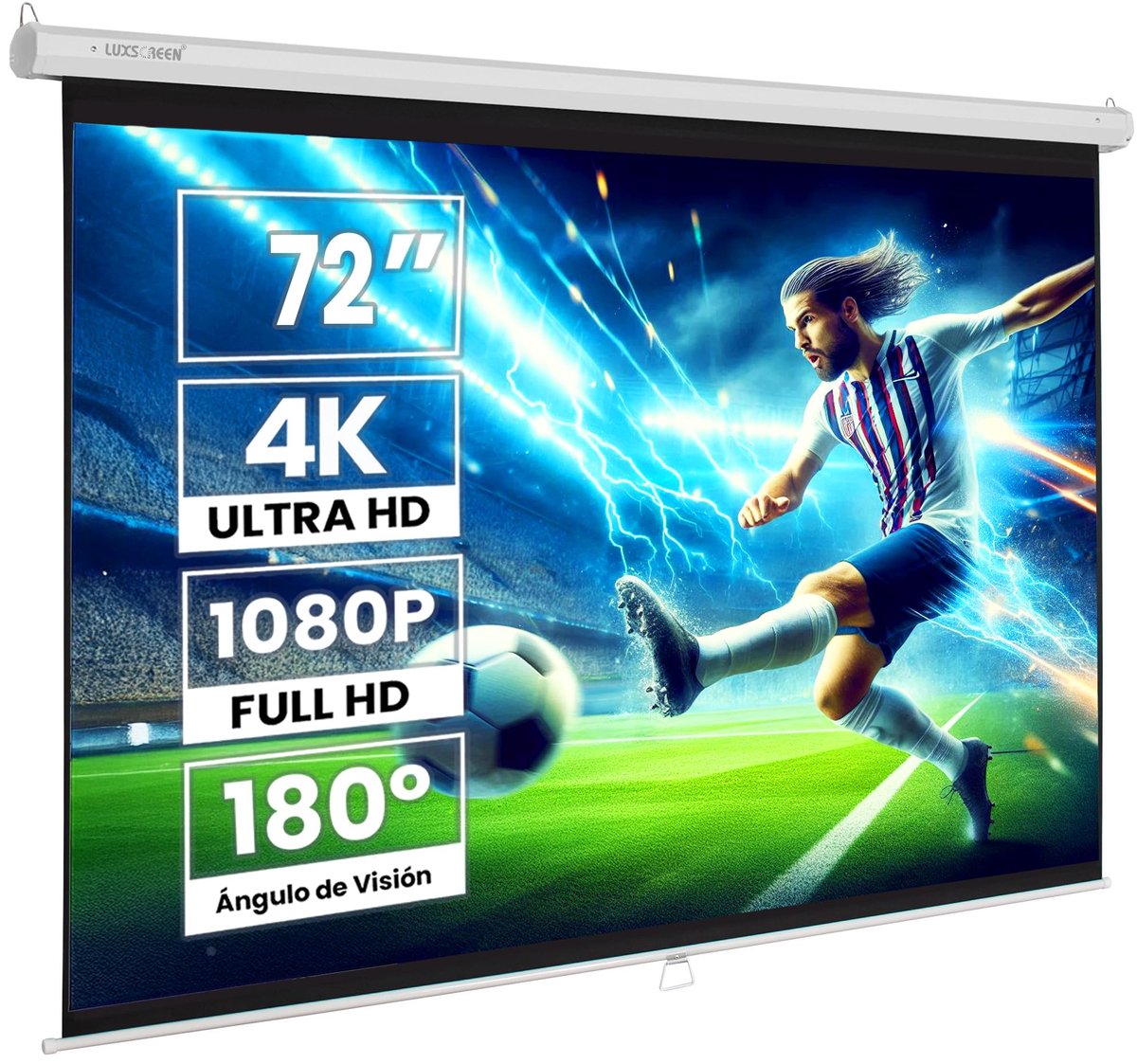 SnelShoppen - Projectiescherm 72" 140 x 105 cm | Mat wit oppervlak met gain factor 1,1 | Zwarte rand en achterkant | Ideaal voor home theater, films,