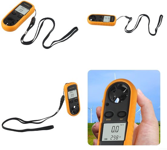 Digitale Anemometer - Windmeter Test Apparaat - Buiten Meten - Hoge Precisie Meting - 0-30 m/s - Zwart — afbeelding 4