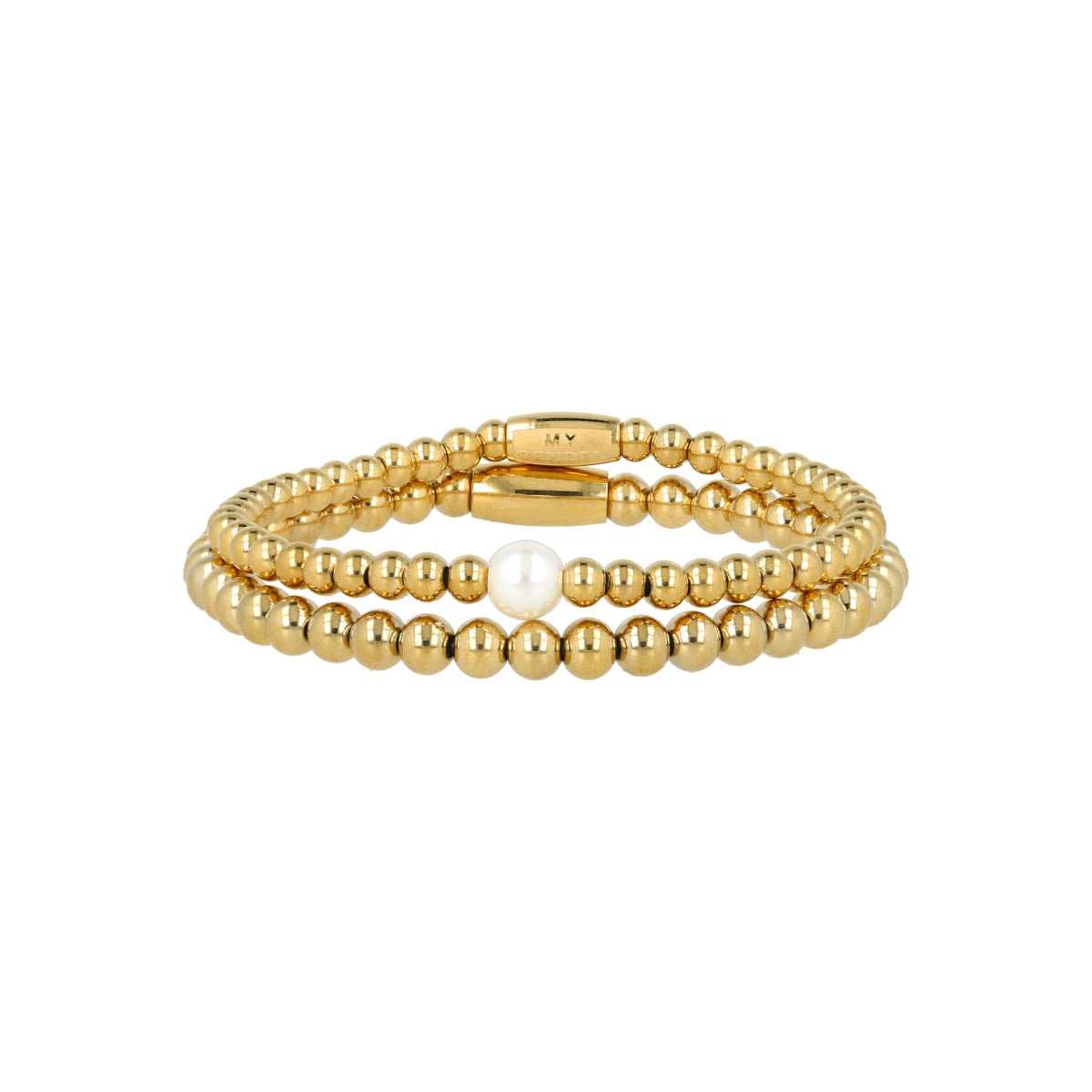 My Bendel - Armbanden Set met Witte Parel - met Luxe Cadeauverpakking | Sieraden Voor Dames