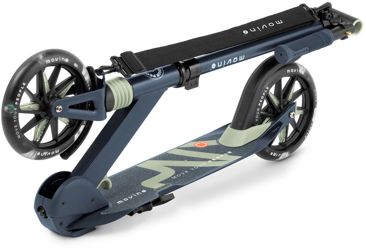 SnelShoppen - Vouwbare Step voor Kinderen en Volwassenen - Grote LED Wielen 180 mm - Verstelbaar Stuur - Tot 100 kg - City Light Petrol Blue Olive