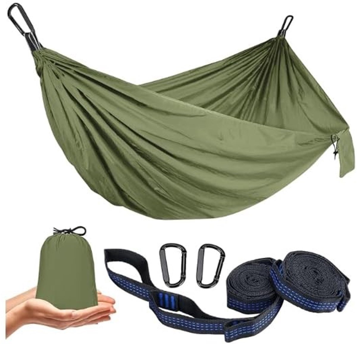 Dailygoods - Campinghangmat voor 2 Personen - Draagvermogen 300 kg van Parachute-Nylon