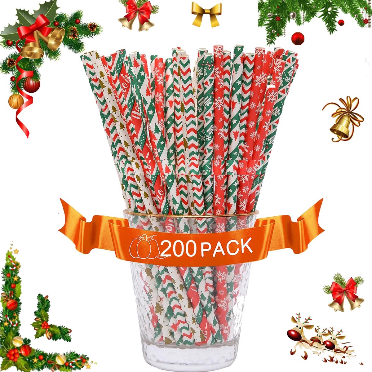 Dailygoods - Kleurrijke Papieren Rietjes - 200 Stuks voor Feesten en Verjaardagen