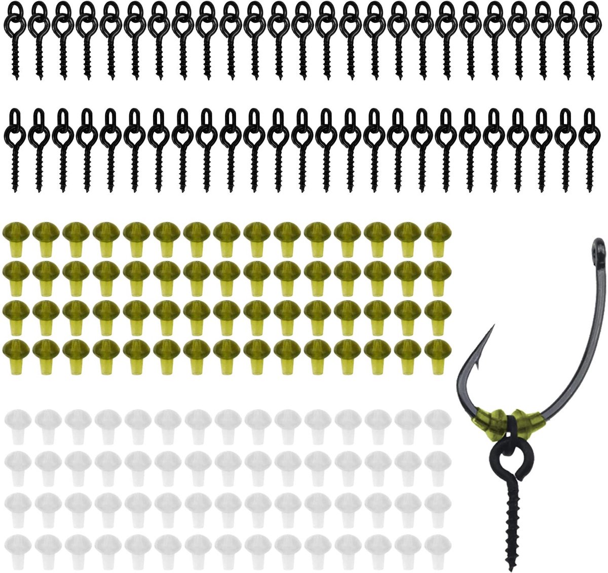Dailygoods - 170pcs Vissershengel Accessoires Set - Inclusief Bait Screws en Hooks
