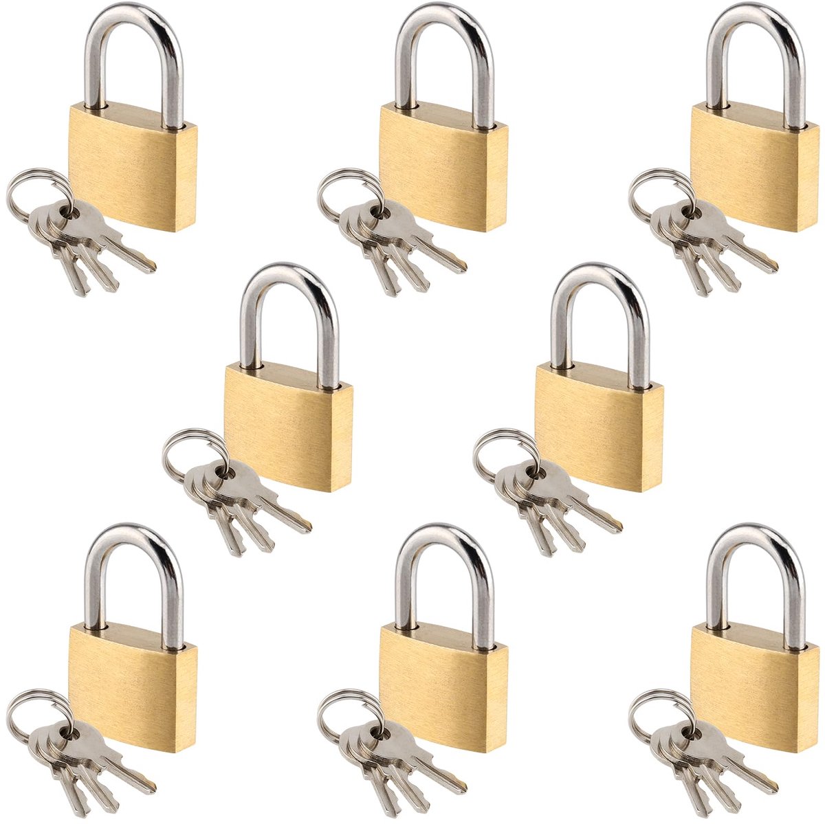 Dailygoods - Mini-hangslot - Kofferslot klein met sleutel - Compact en licht - Bagageslot voor koffer - Veiligheid voor reizen - Geschikt voor kluisjes