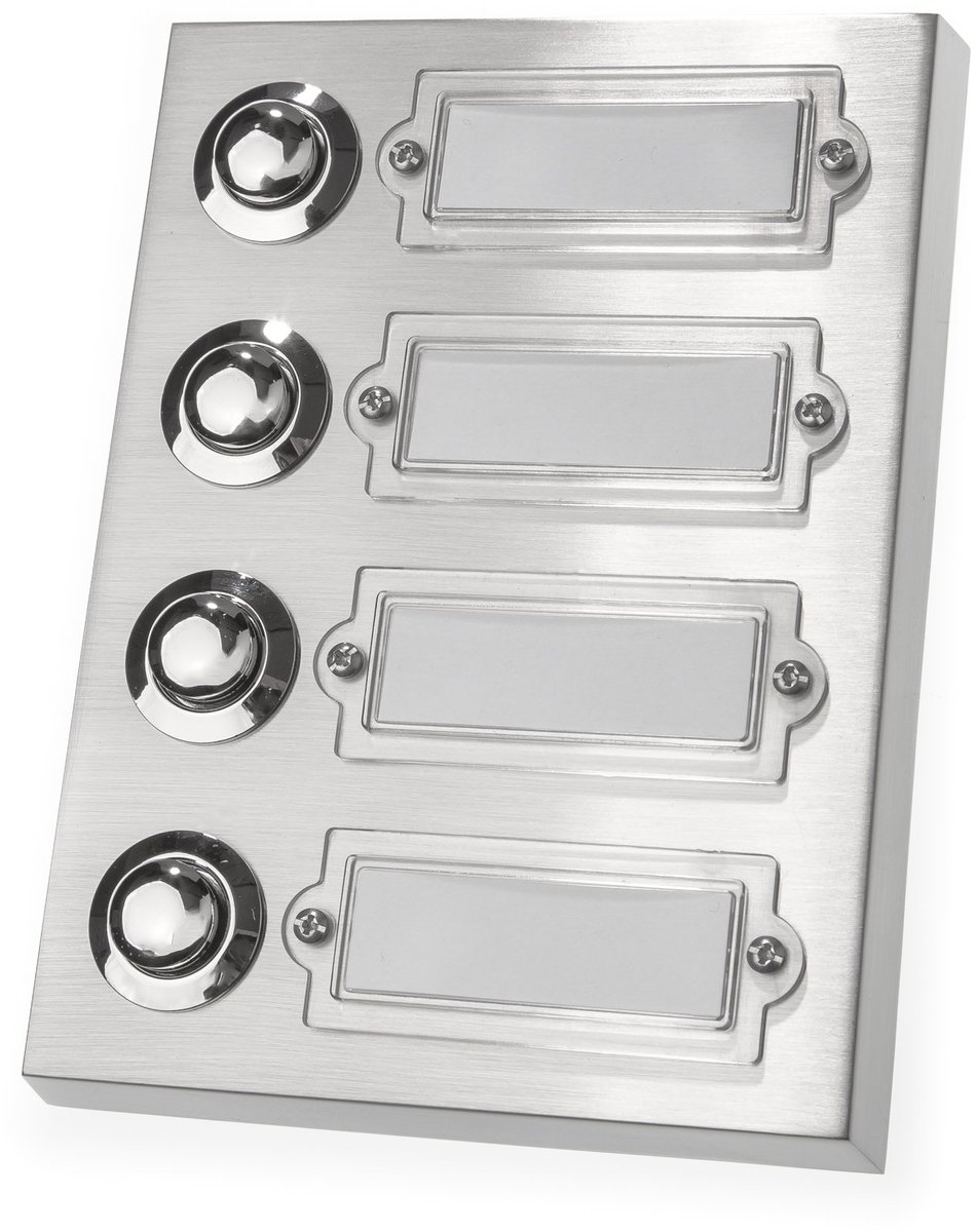 Dailygoods - Deurbel Knop 4-voudig Opbouw, Echt Metaal