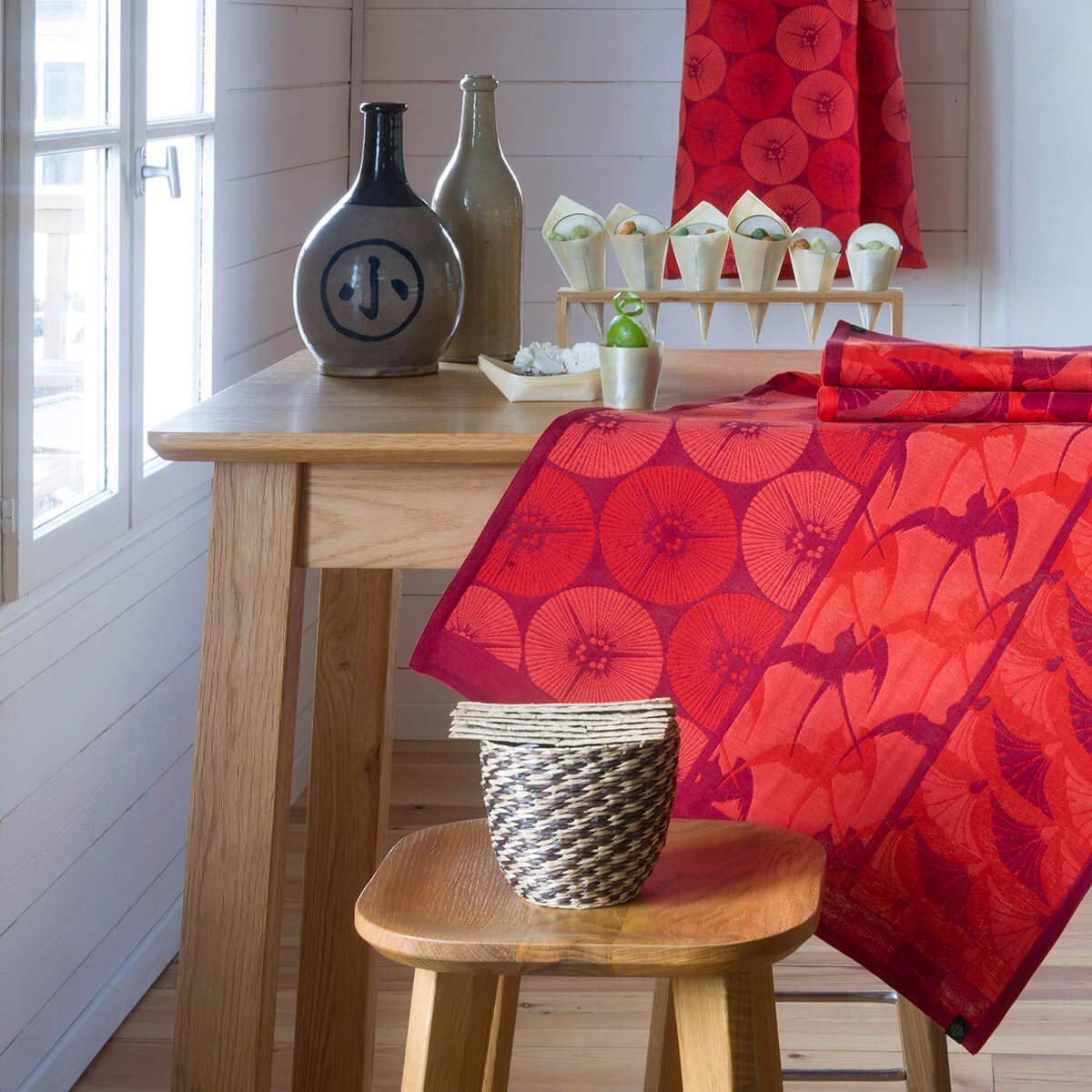 Dailygoods - Yukata Torii Keukenhanddoek 60 x 80 cm - Katoenen Theedoek van Le Jacquard Français