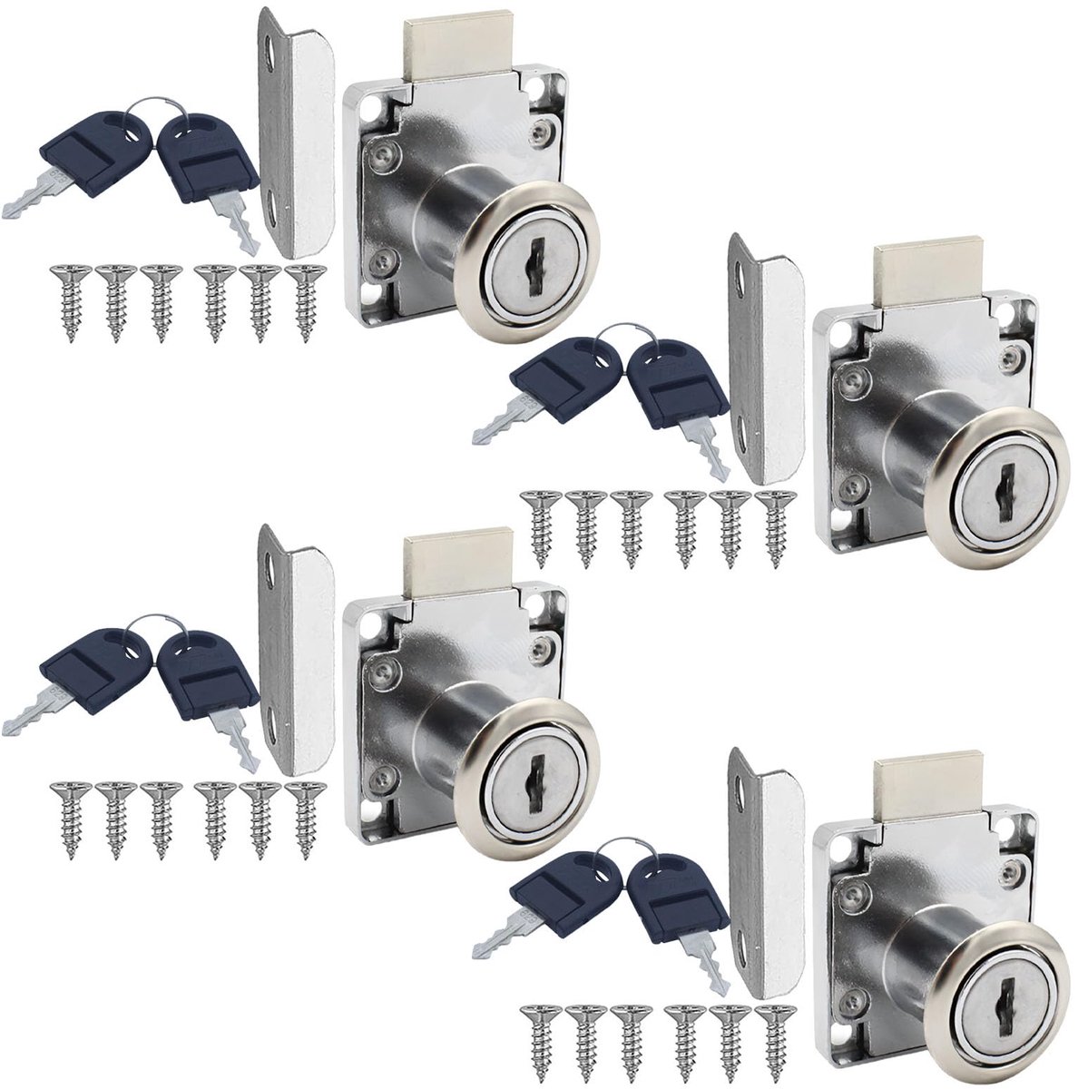 Dailygoods - Set van 4 Meubel Sloten met Sleutel - 22mm Draai Slot voor Kasten