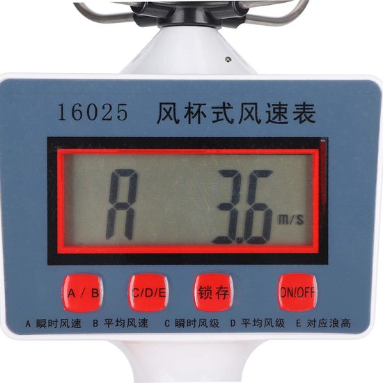 Windsnelheid Meter - Anemometer Windmeter - Geografie Onderwijs - Digitale Windbeker - Compact Lichtgewicht - Grijs — afbeelding 5