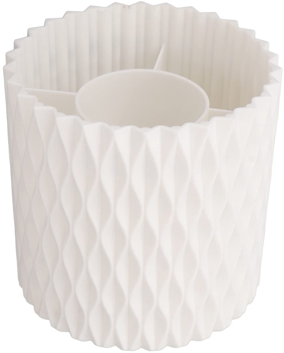 Dailygoods - 360 Graden Draaiende Make-up Borstel Organizer - Witte Opslaghouder met 5 Compartimenten